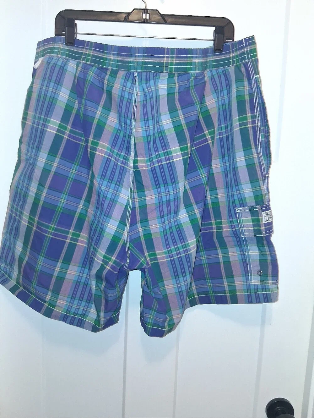 Polo Ralph Lauren Blue & Green Plaid Swim Shorts Size 1XB